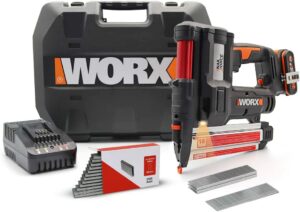 WORX WX840 Akku Nagler und Tacker 20V - für Nägel bis 50mm, Klammern 40mm - PowerShare kompatibel - mit Akku & Ladegerät